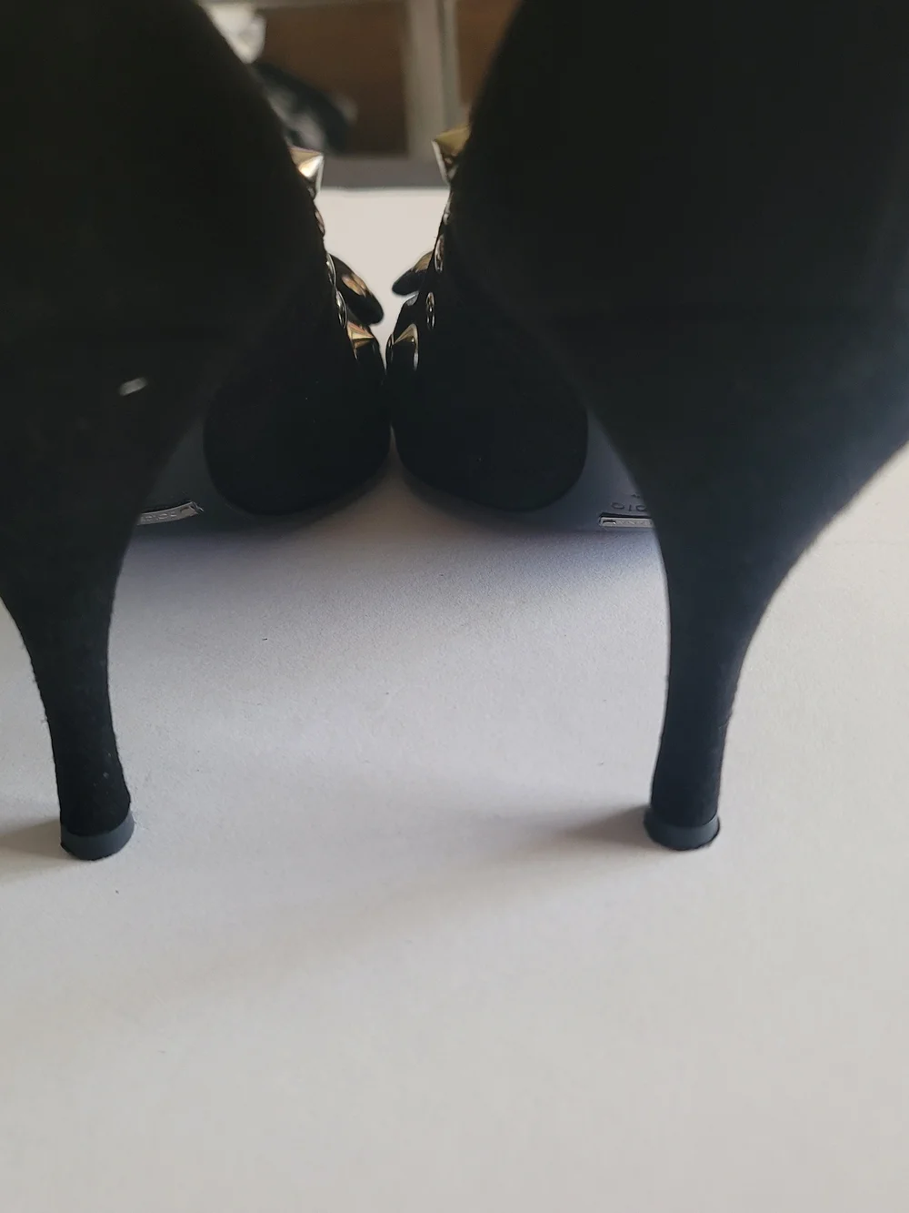 Dolce & Gabbana Black Studded Almond Toe Pumps, EUR 39.5